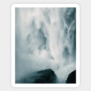 Close-up of a raging and wild waterfall in Iceland – Landscape Photography Sticker